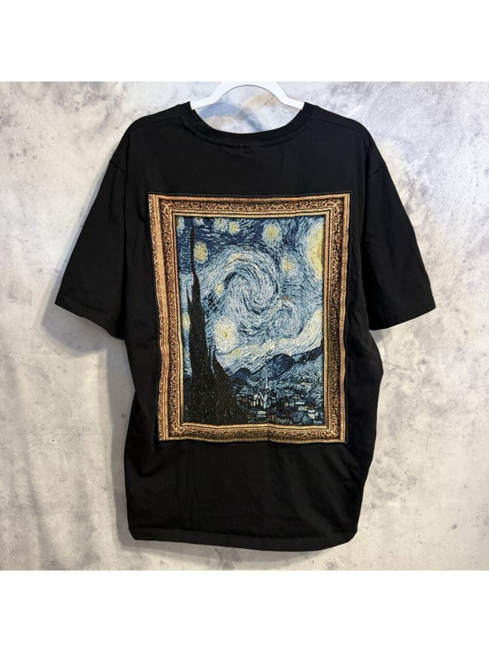 Rebel Vengeance Vincent Van Gogh Starry Night Woven Tapestry T-Shirt 3XL Heavy